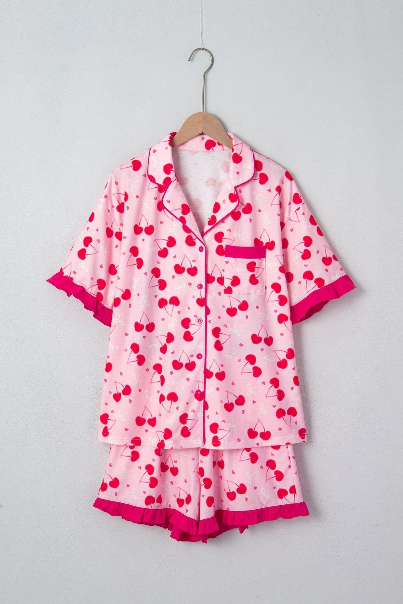 Stephanie Edge Short Pajama Set - Hello Beautiful BoutiqueLoungewearThreaded Pear