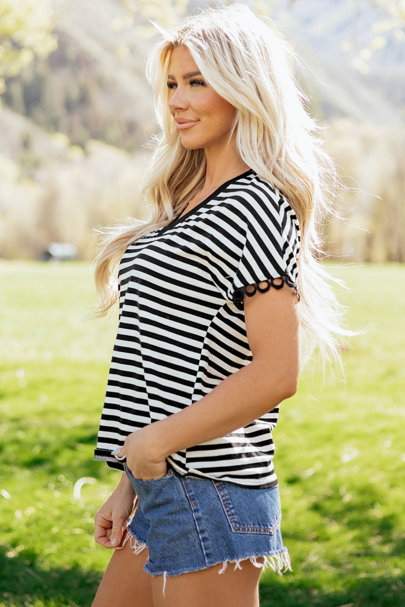 Stevie Delicate Trim Casual Tee - Hello Beautiful BoutiqueTops & TeesThreaded Pear