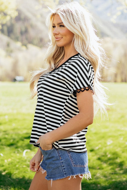 Stevie Delicate Trim Casual Tee - Hello Beautiful BoutiqueTops & TeesThreaded Pear