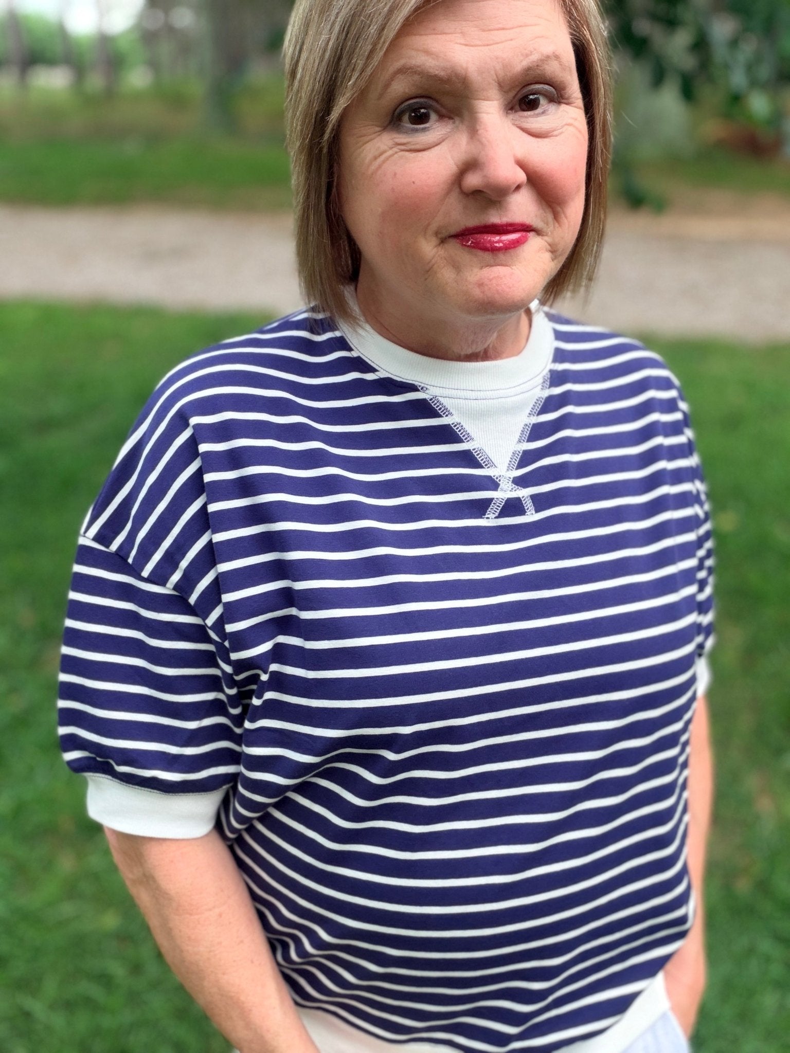 Striped Rib Banded Pullover - Hello Beautiful BoutiqueTopZenana