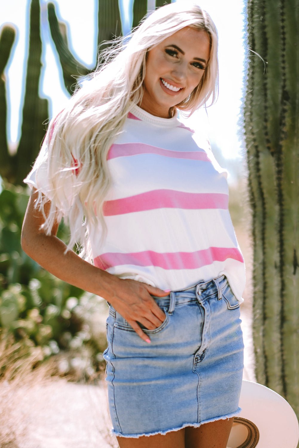 Summer Sleeve Lightweight Knitted Top - Hello Beautiful BoutiqueShort Sleeve SweatersThreaded Pear