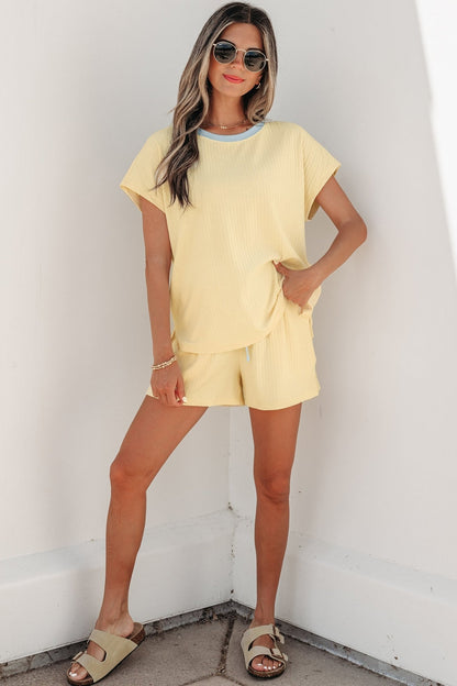 Sunny Trim Casual Short Set - Hello Beautiful BoutiqueShort SetsThreaded Pear