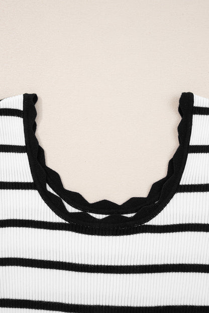 Sutton Striped Ribbed Slim Sweater - Hello Beautiful BoutiqueSweatersThreaded Pear