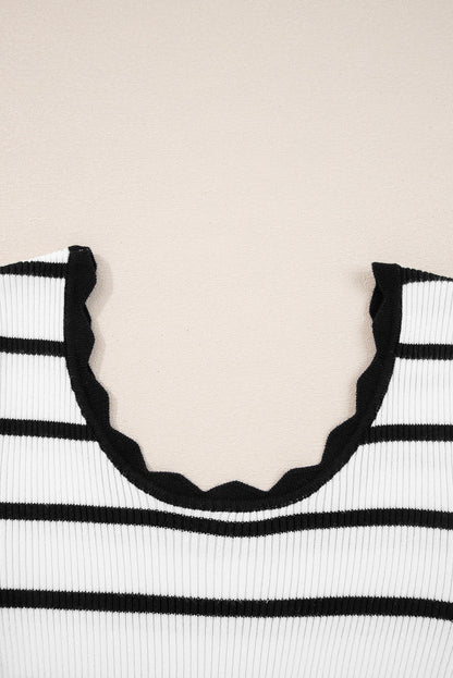 Sutton Striped Ribbed Slim Sweater - Hello Beautiful BoutiqueSweatersThreaded Pear