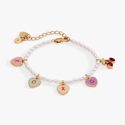 Sweethearts® ‘XOXO’ Heart Charm Beaded Pearl Bracelet - Hello Beautiful BoutiqueBraceletsALEX AND ANI