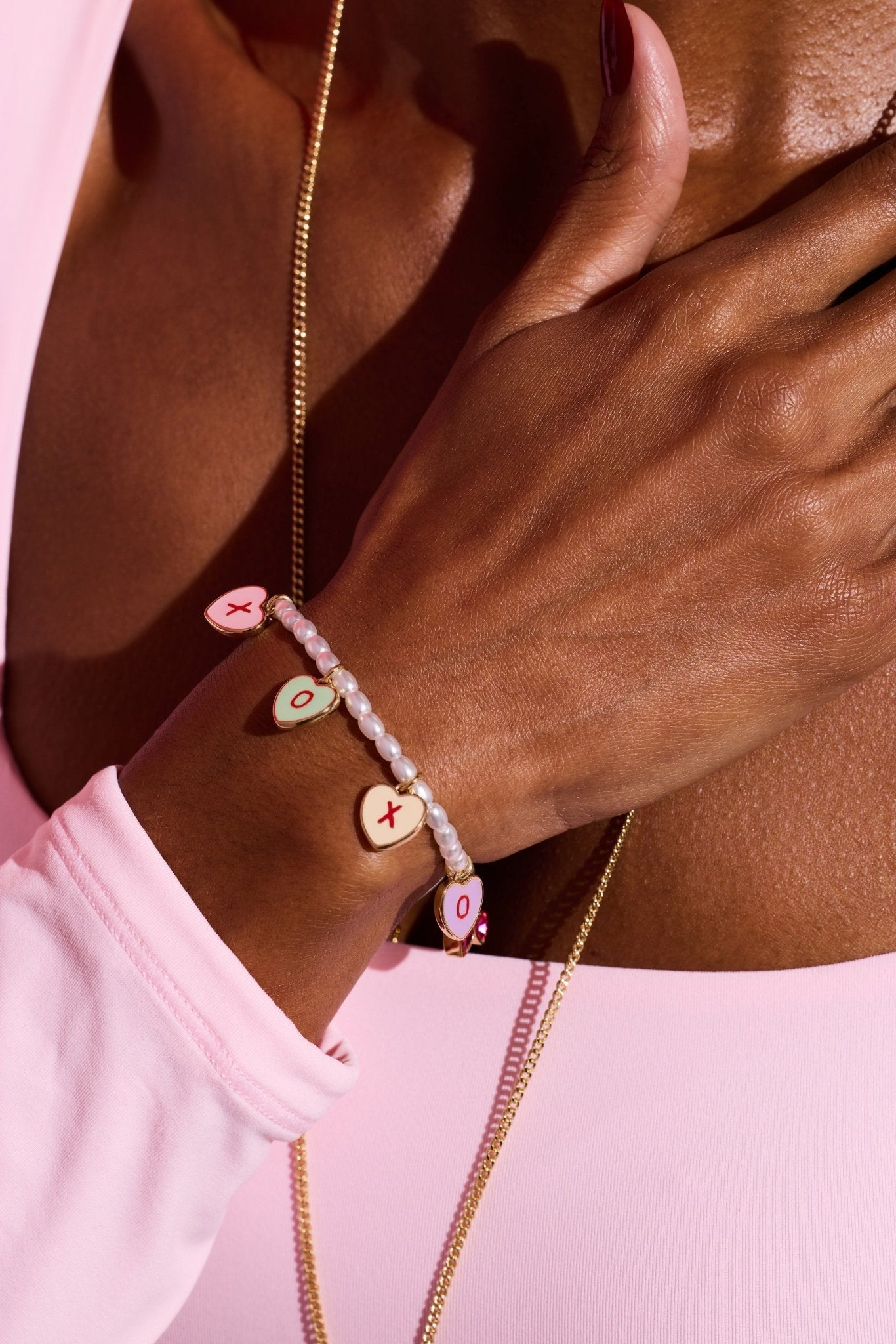 Sweethearts® ‘XOXO’ Heart Charm Beaded Pearl Bracelet - Hello Beautiful BoutiqueBraceletsALEX AND ANI