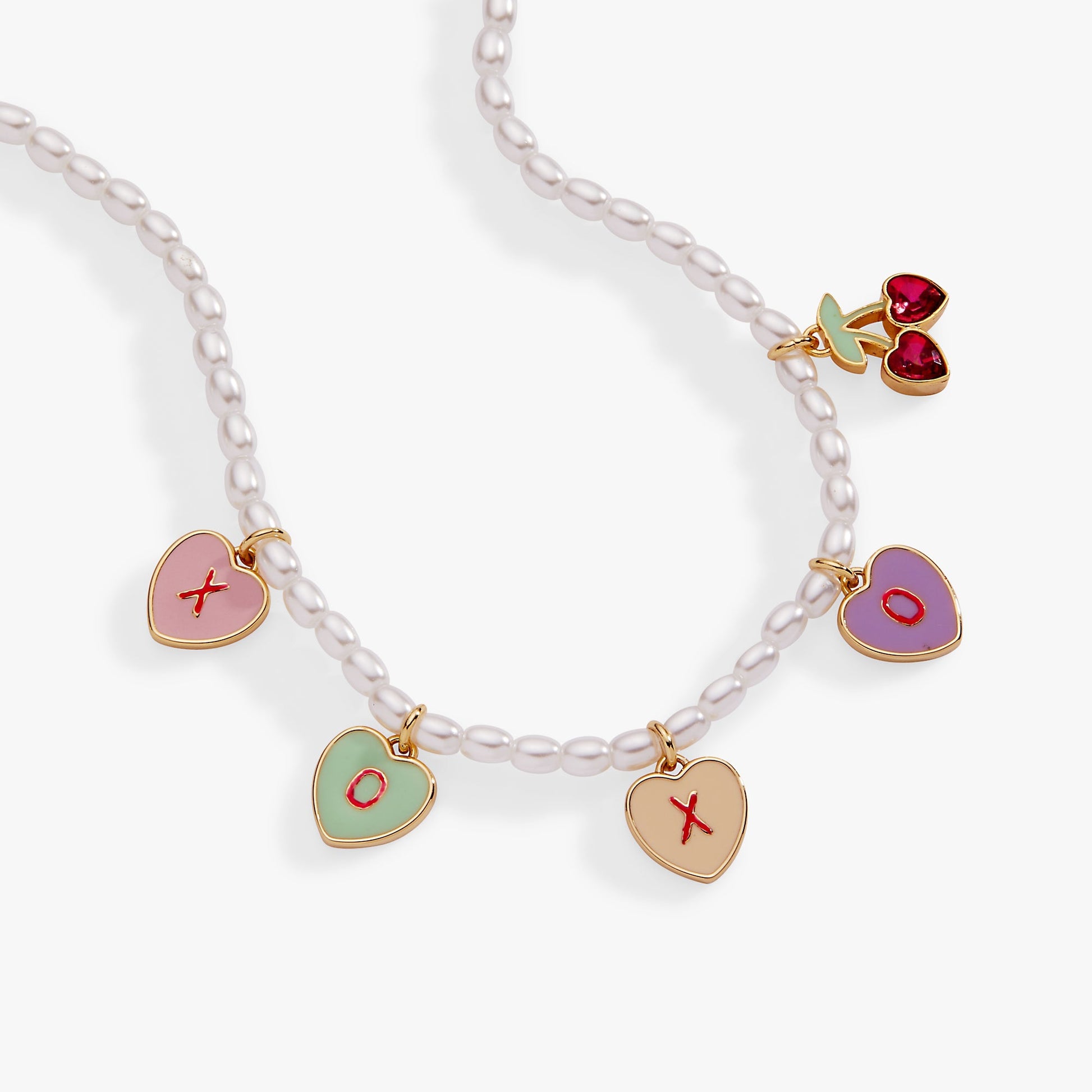 Sweethearts® ‘XOXO’ Heart Charm Pearl Beaded Necklace - Hello Beautiful BoutiqueNecklacesALEX AND ANI