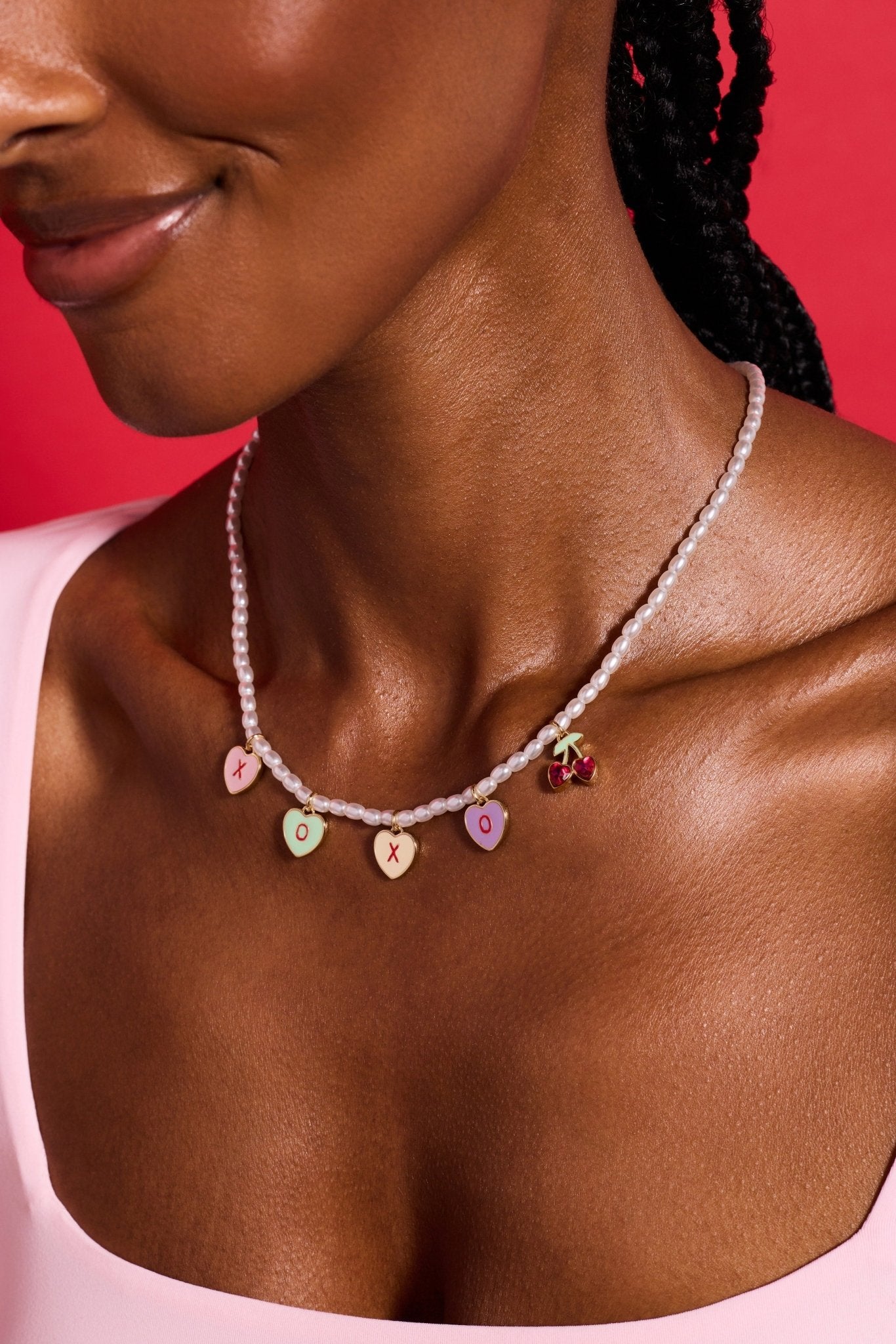 Sweethearts® ‘XOXO’ Heart Charm Pearl Beaded Necklace - Hello Beautiful BoutiqueNecklacesALEX AND ANI