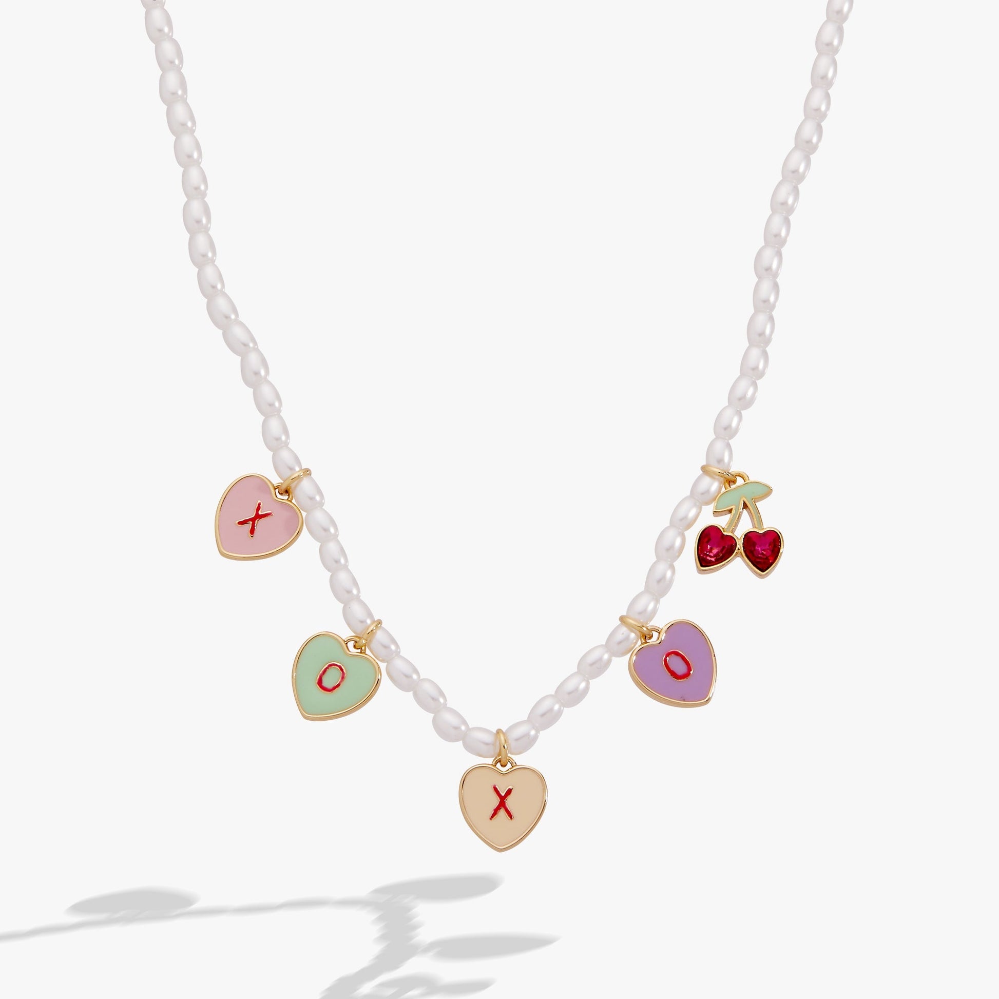 Sweethearts® ‘XOXO’ Heart Charm Pearl Beaded Necklace - Hello Beautiful BoutiqueNecklacesALEX AND ANI