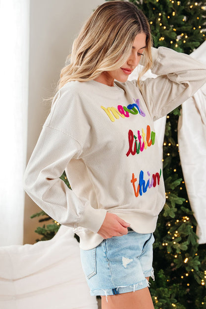 Sylevi Graphic Ribbed Loose Sweatshirt - Hello Beautiful BoutiqueSweatshirts & HoodiesThreaded Pear