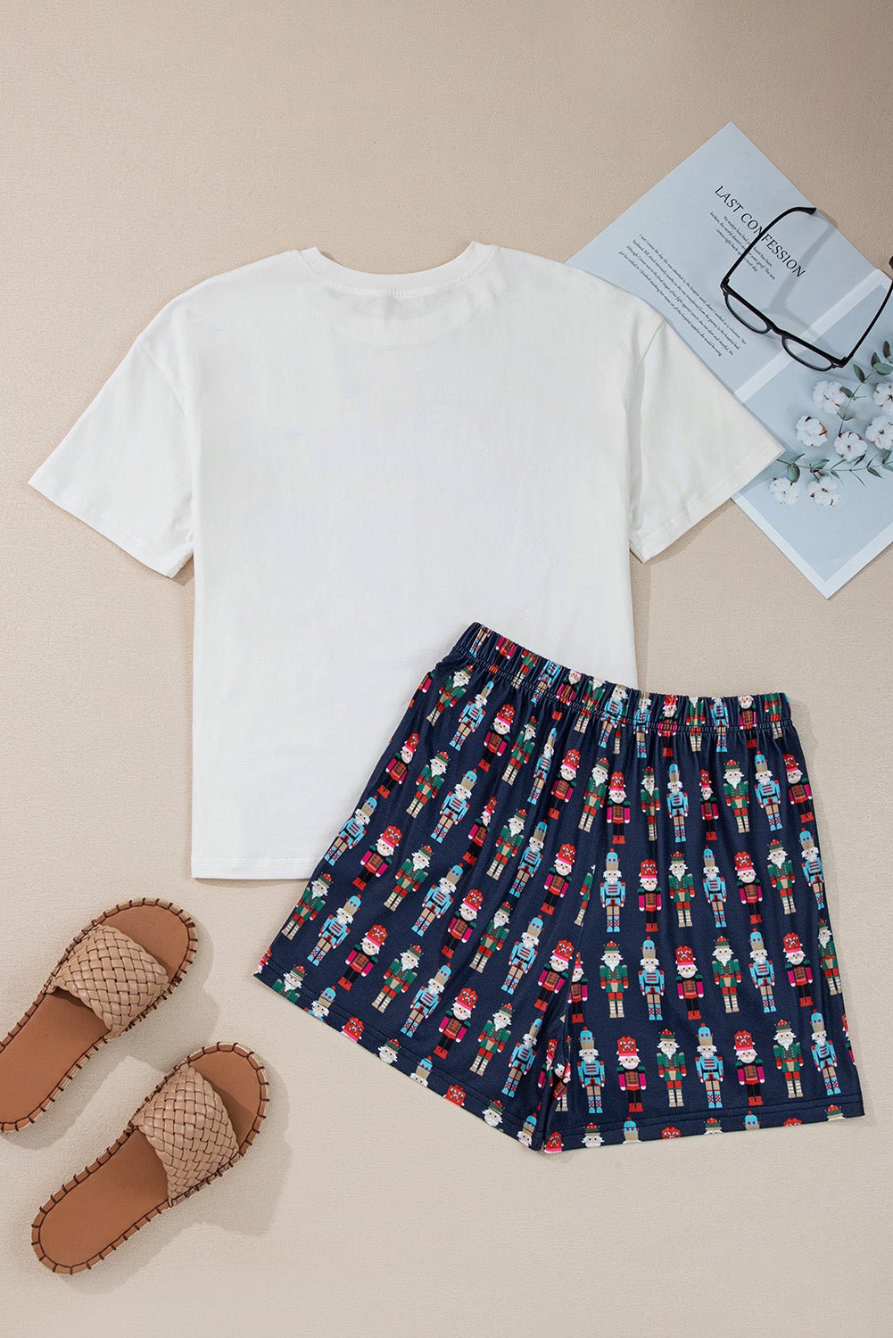 Sylvia Claus Plaid Letter Tee - Hello Beautiful BoutiqueLoungewearThreaded Pear