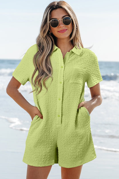 Talia Short Sleeve Patched Shirt - Hello Beautiful BoutiqueJumpsuits & RompersThreaded Pear