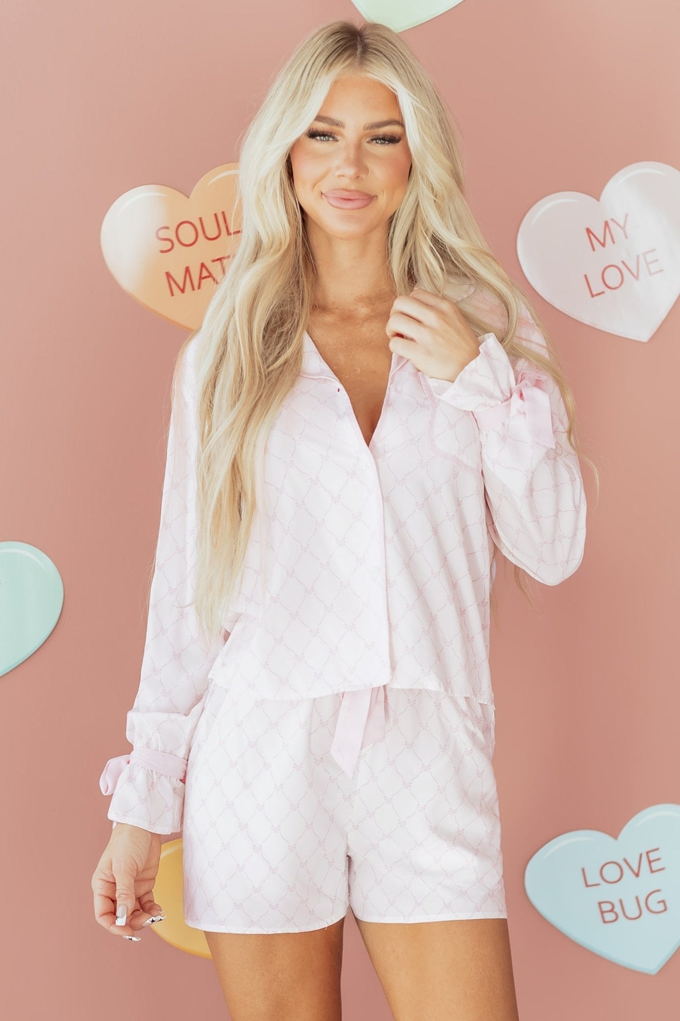 Talia Ties 2pcs Pajama Set - Hello Beautiful BoutiqueSleepwearThreaded Pear