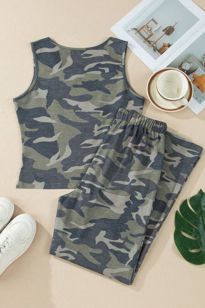 Tallulah Print Slim Tank - Hello Beautiful BoutiquePant SetsThreaded Pear