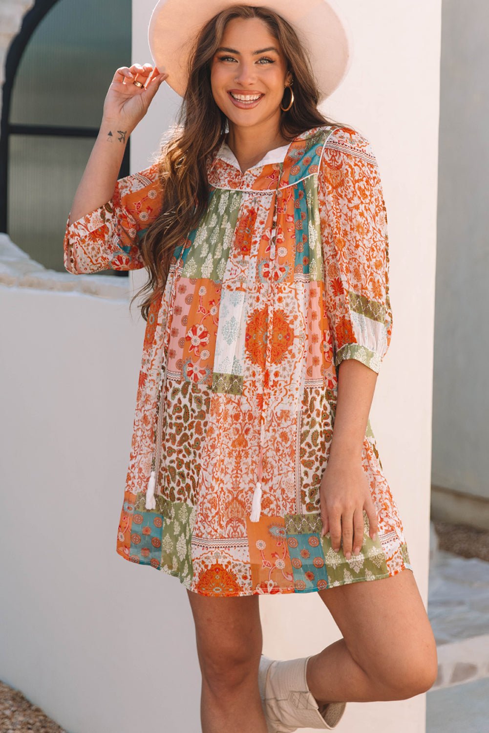 Tallulah Sleeve Chiffon Loose Dress - Hello Beautiful BoutiqueMini DressesThreaded Pear