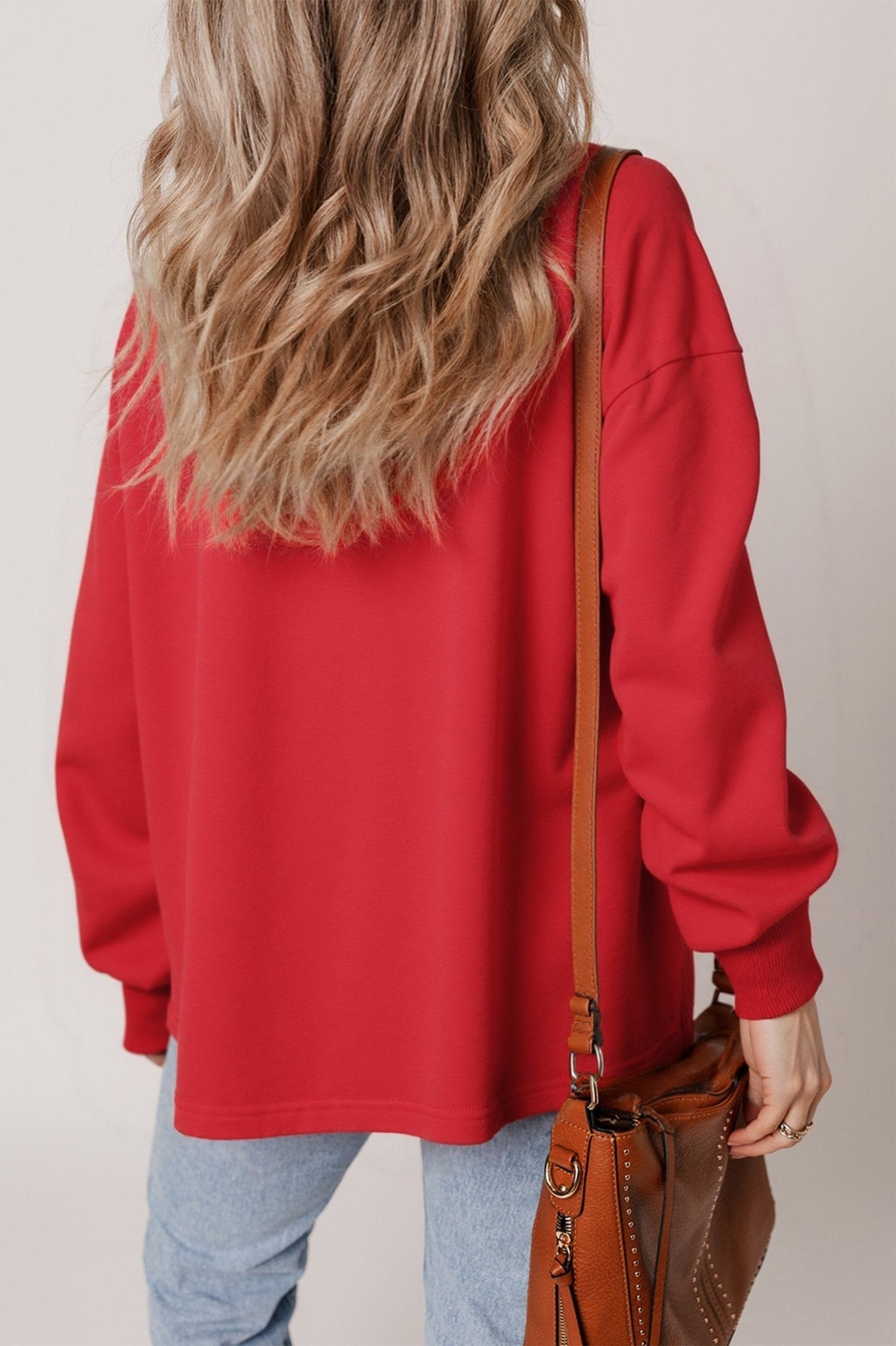 Taraette Patched Drop Shoulder Sweatshirt - Hello Beautiful BoutiqueSweatshirts & HoodiesThreaded Pear