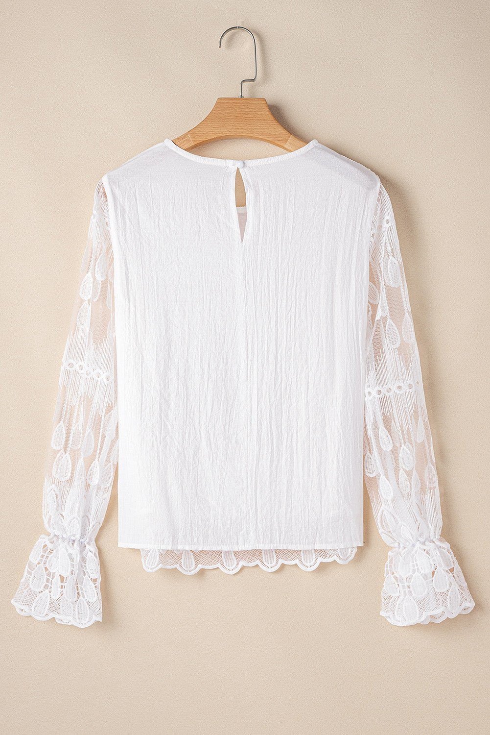 Tassa Mesh Flounce Sleeve Blouse - Hello Beautiful BoutiqueBlouses & ShirtsThreaded Pear