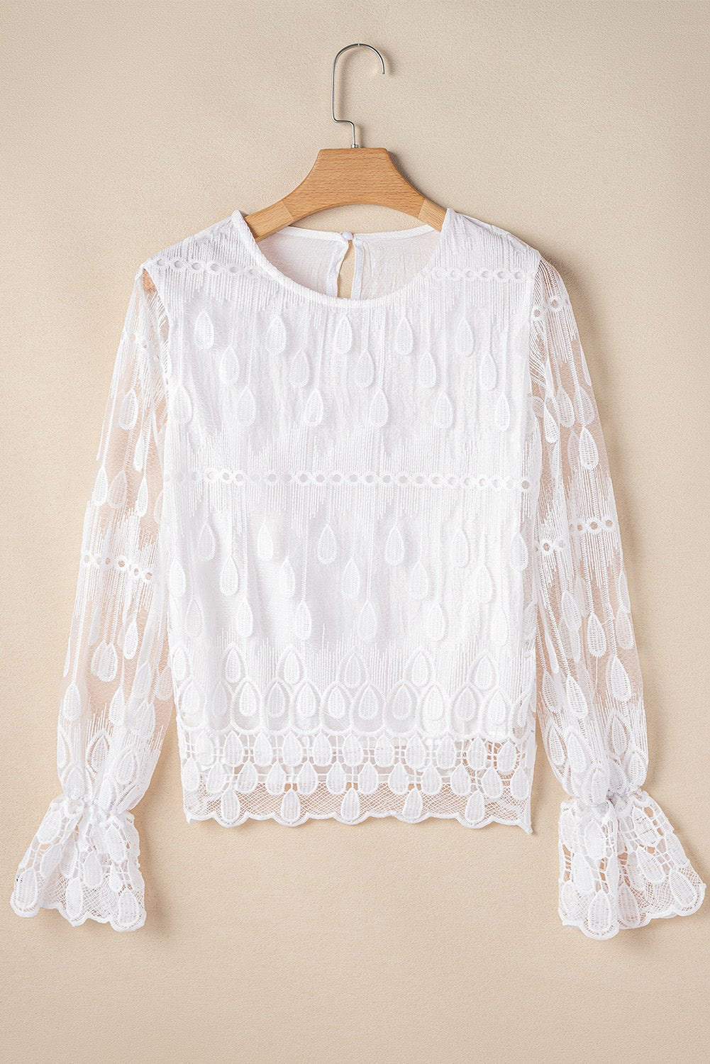 Tassa Mesh Flounce Sleeve Blouse - Hello Beautiful BoutiqueBlouses & ShirtsThreaded Pear