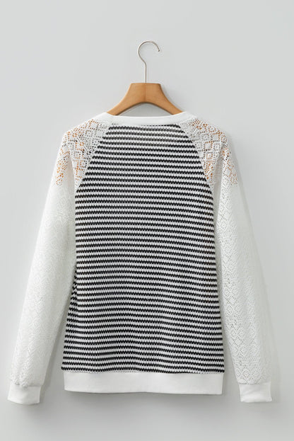 Taylor Hollowed Lace Patchwork Long Sleeve Top - Hello Beautiful BoutiqueLong Sleeve TopsThreaded Pear