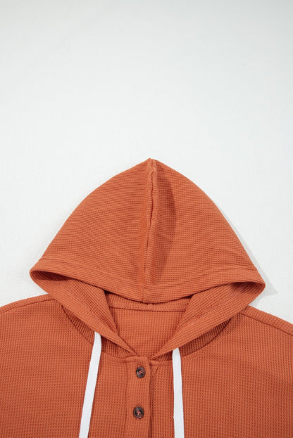 Taytum Patchwork Drawstring Hooded Long Sleeve Top - Hello Beautiful BoutiqueLong Sleeve TopsThreaded Pear