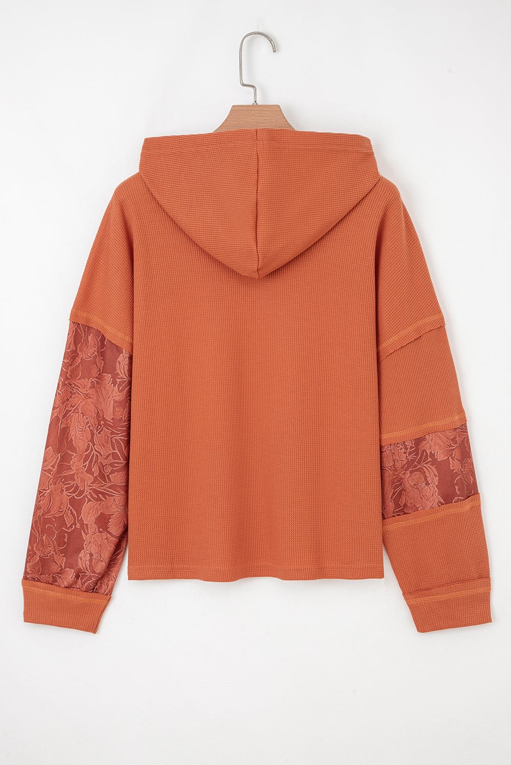 Taytum Patchwork Drawstring Hooded Long Sleeve Top - Hello Beautiful BoutiqueLong Sleeve TopsThreaded Pear