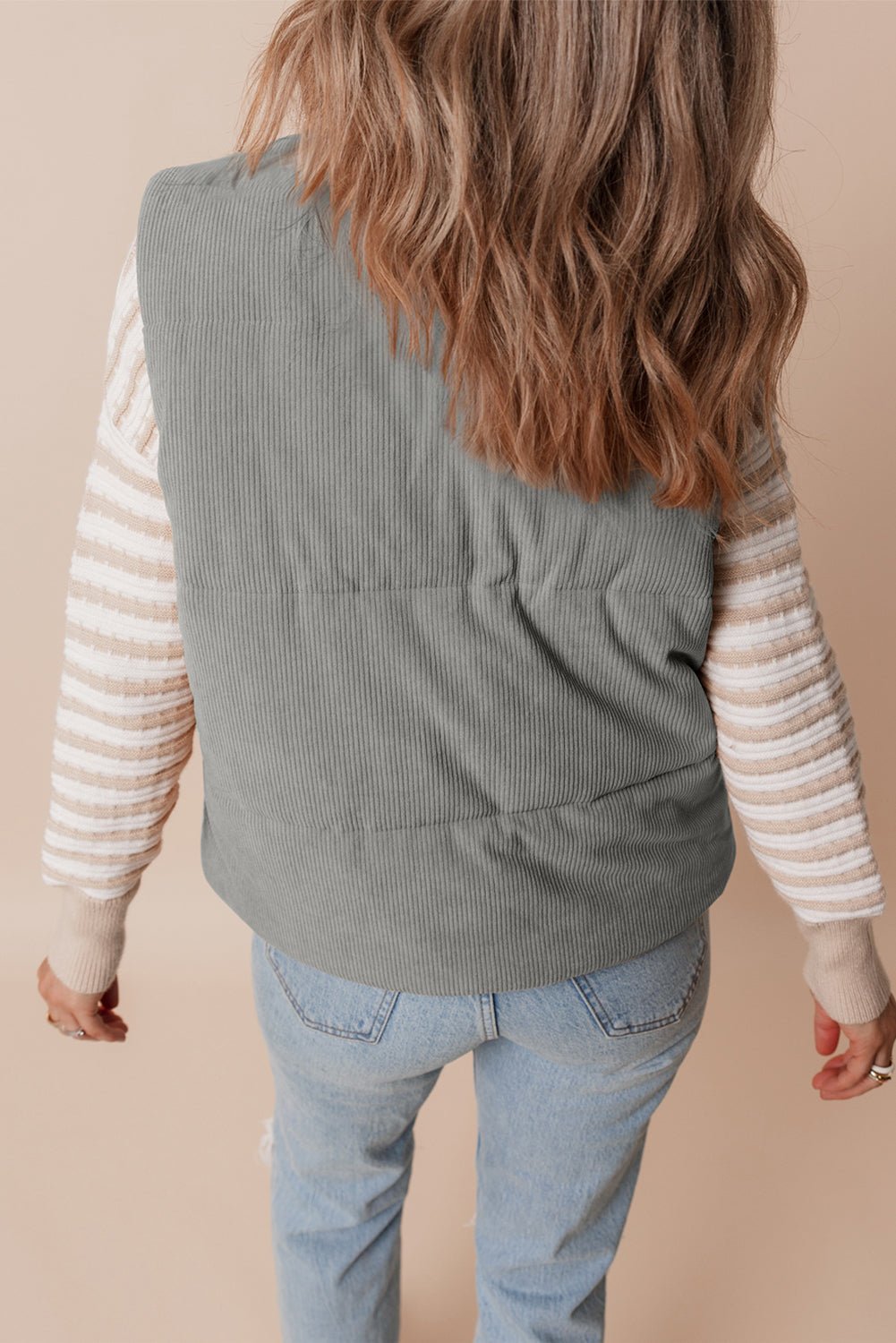 Taytum Stand Zipped Puffer Vest - Hello Beautiful BoutiqueVestsThreaded Pear