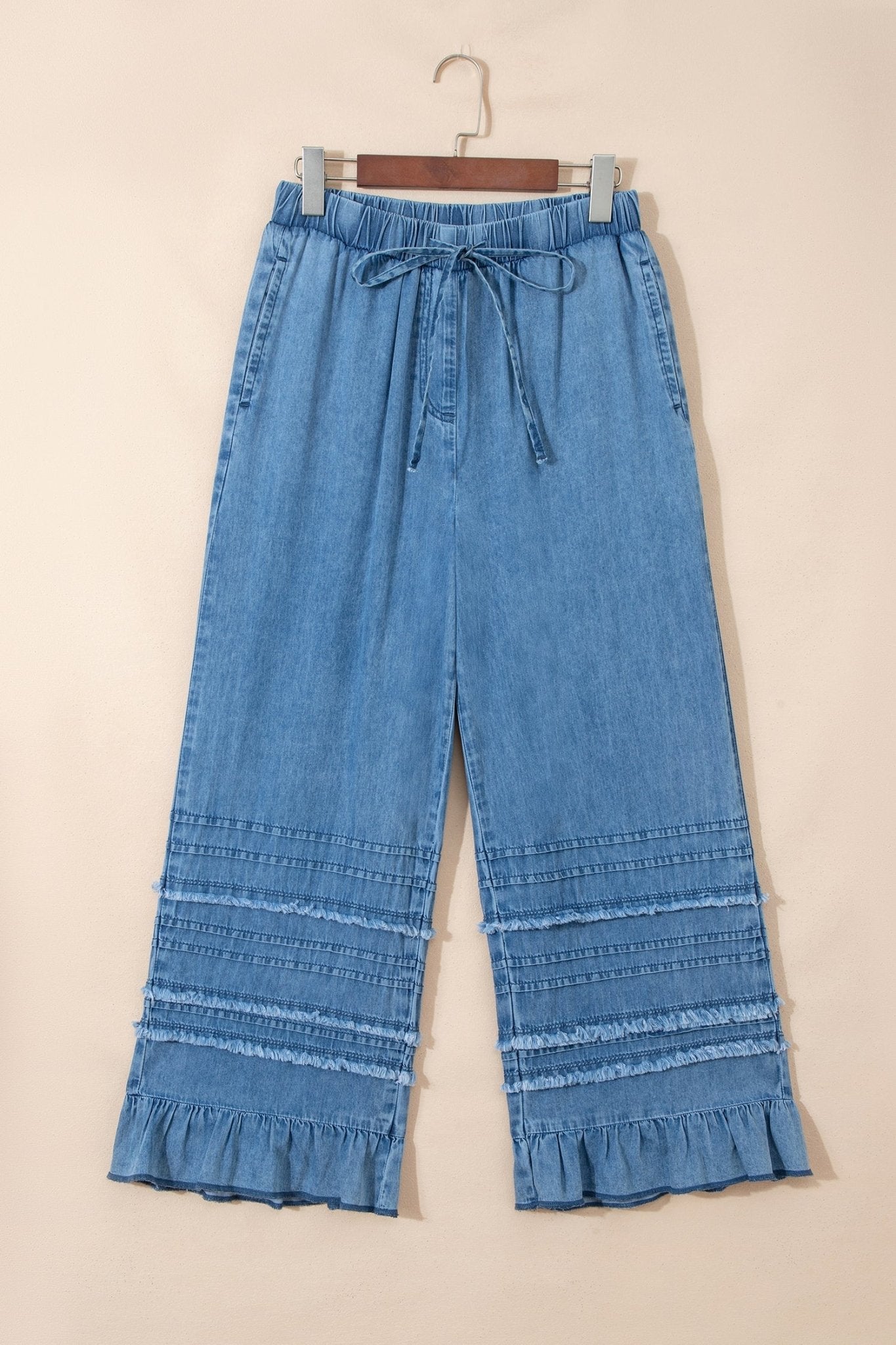 Taytum Wide Leg Chambray Pants - Hello Beautiful BoutiquePants & CulotteThreaded Pear