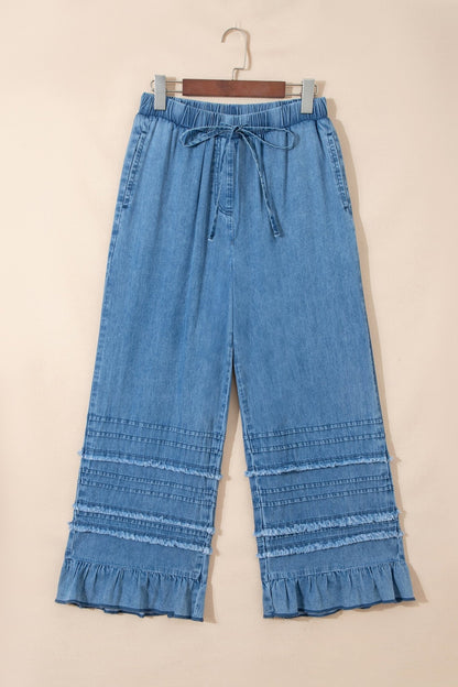 Taytum Wide Leg Chambray Pants - Hello Beautiful BoutiquePants & CulotteThreaded Pear