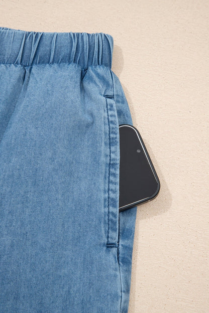 Taytum Wide Leg Chambray Pants - Hello Beautiful BoutiquePants & CulotteThreaded Pear