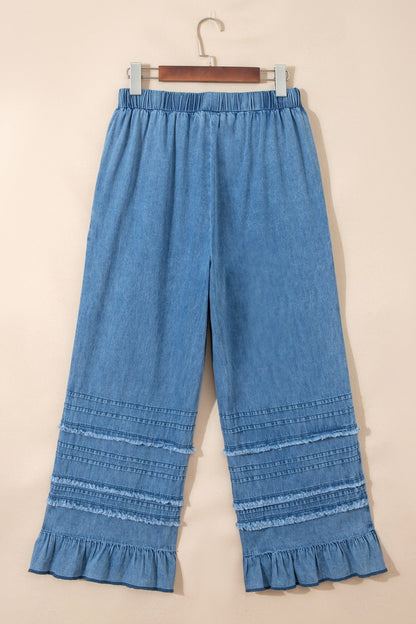 Taytum Wide Leg Chambray Pants - Hello Beautiful BoutiquePants & CulotteThreaded Pear