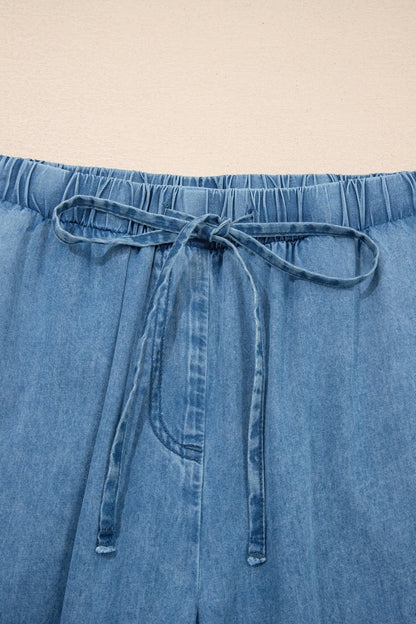 Taytum Wide Leg Chambray Pants - Hello Beautiful BoutiquePants & CulotteThreaded Pear