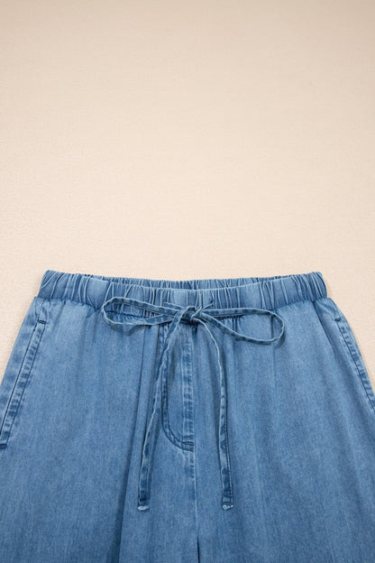 Taytum Wide Leg Chambray Pants - Hello Beautiful BoutiquePants & CulotteThreaded Pear