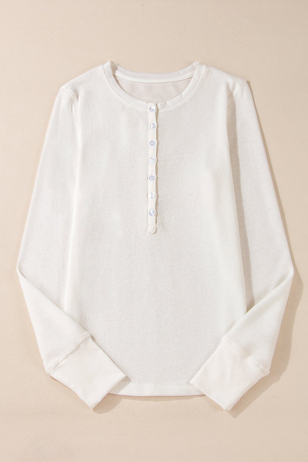 Teresa Color Waffle Half Long Sleeve Top - Hello Beautiful BoutiqueLong Sleeve TopsThreaded Pear