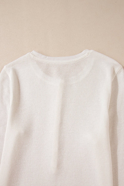 Teresa Color Waffle Half Long Sleeve Top - Hello Beautiful BoutiqueLong Sleeve TopsThreaded Pear
