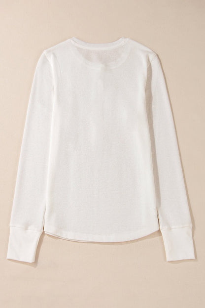 Teresa Color Waffle Half Long Sleeve Top - Hello Beautiful BoutiqueLong Sleeve TopsThreaded Pear