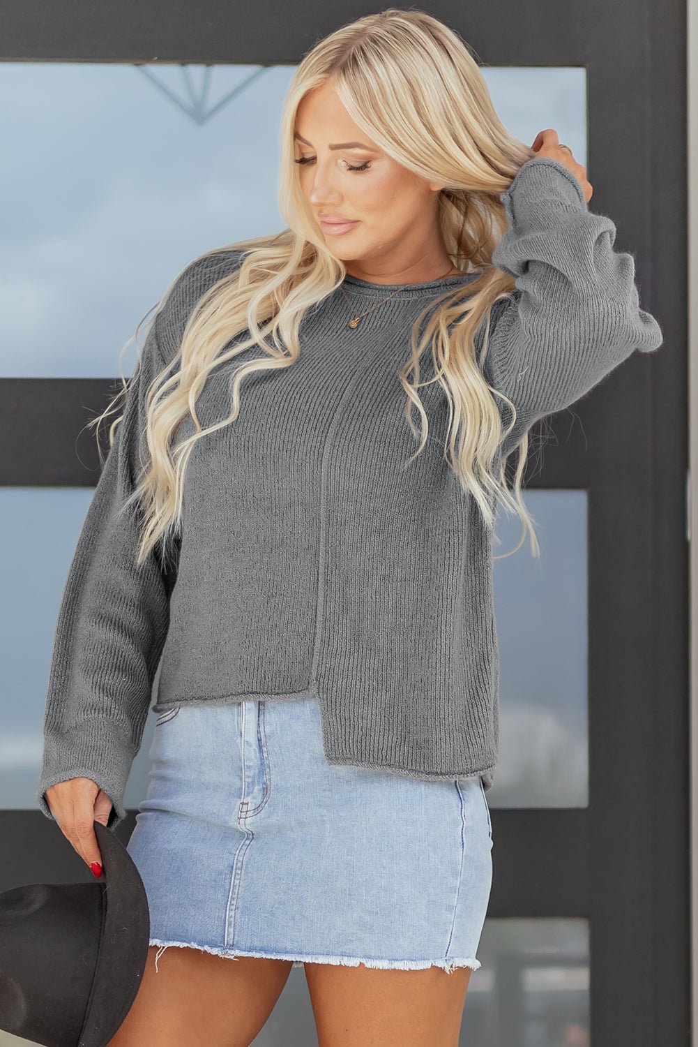 Tessa Patchwork Drop Shoulder Sweater - Hello Beautiful Boutique15% OFFThreaded Pear