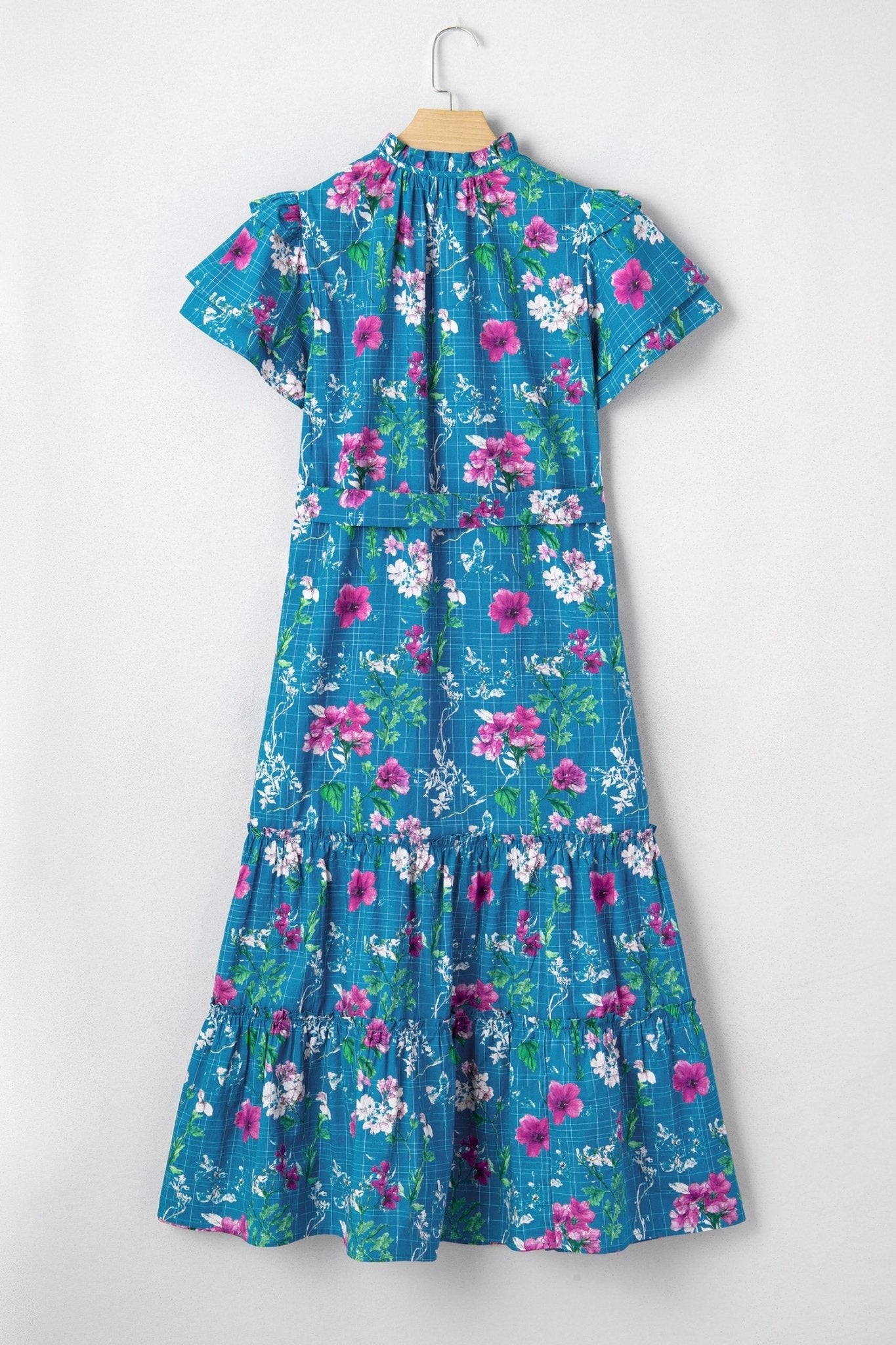 Tessa Tie Belted Long Dress - Hello Beautiful BoutiqueFloral DressesThreaded Pear