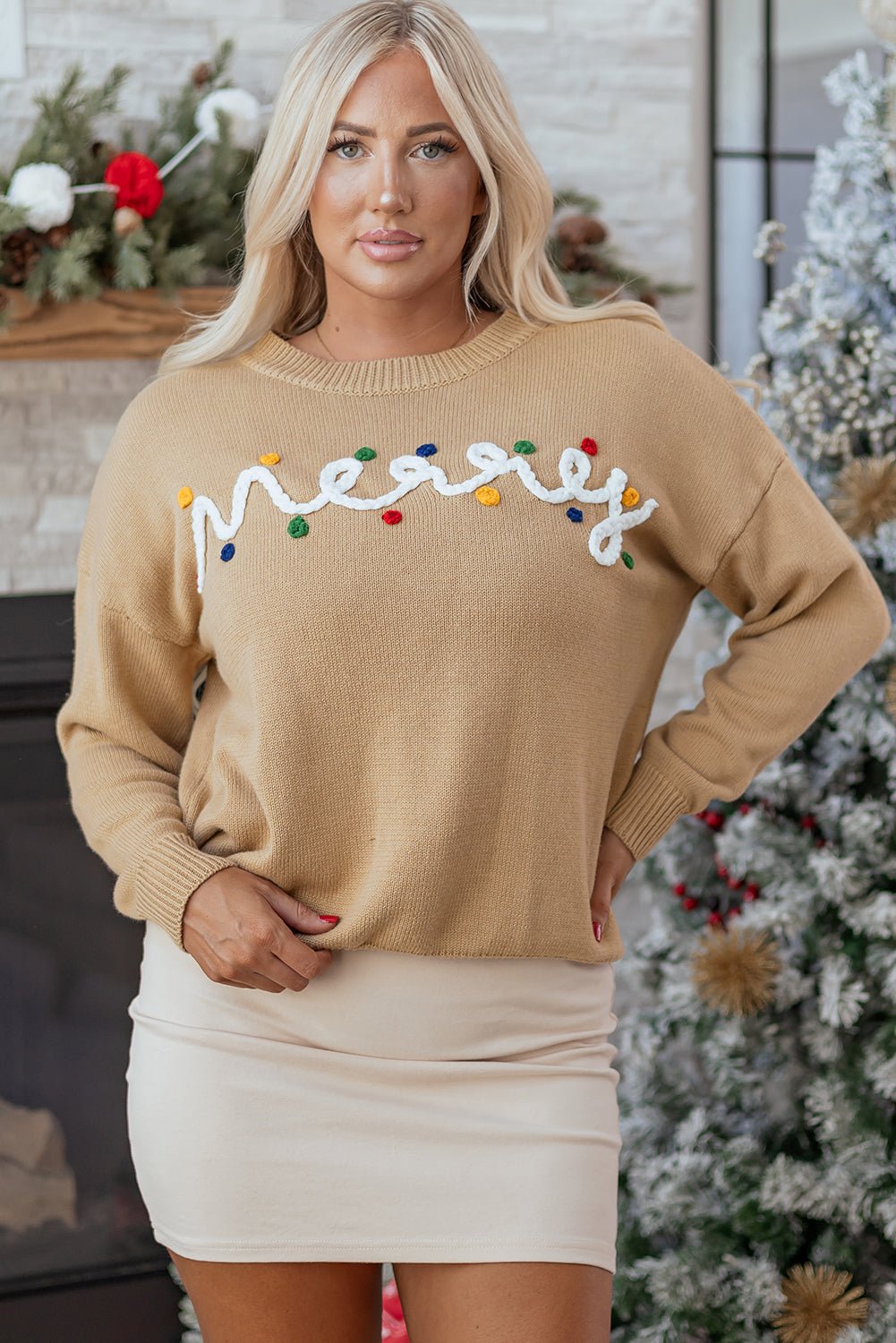 Theresa Detail Christmas Dolman Sweater - Hello Beautiful BoutiqueSweatersThreaded Pear