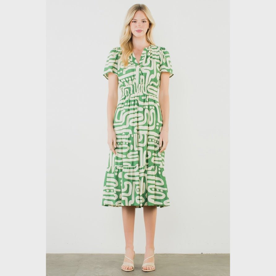 THML Tiered Midi Dress THS 1910 - Hello Beautiful BoutiqueDressTHML