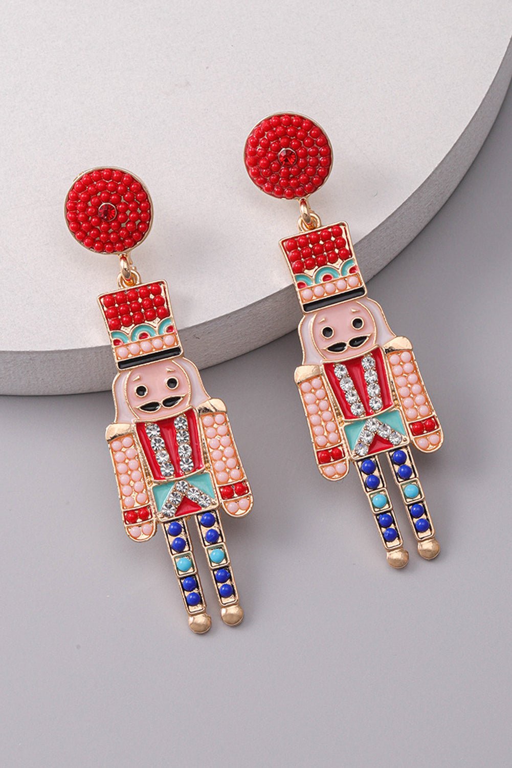 Tiana Beaded Christmas Nutcracker Earrings - Hello Beautiful BoutiqueJewelryThreaded Pear
