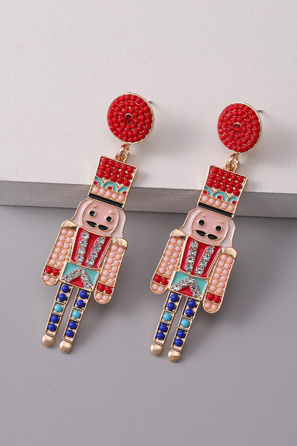 Tiana Beaded Christmas Nutcracker Earrings - Hello Beautiful BoutiqueJewelryThreaded Pear