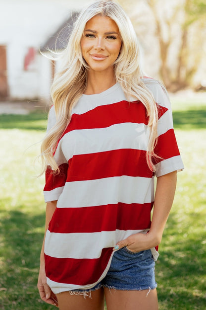 Tiana Block Oversize Tunic Tee - Hello Beautiful BoutiqueTops & TeesThreaded Pear