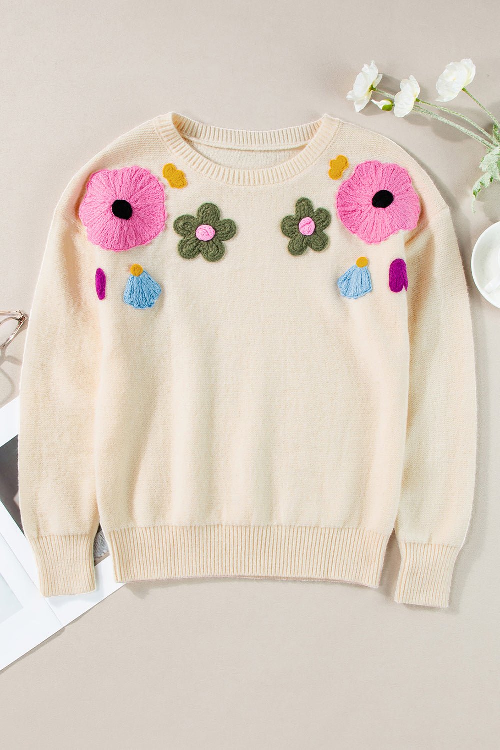 Tiana Pattern Ribbed Edge Sweater - Hello Beautiful Boutique20% OFFThreaded Pear