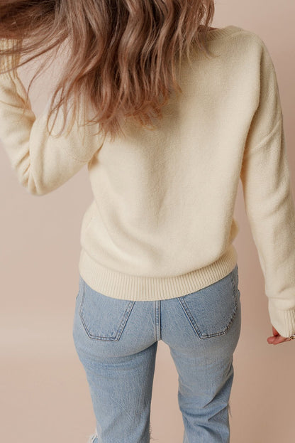 Tiana Pattern Ribbed Edge Sweater - Hello Beautiful Boutique20% OFFThreaded Pear