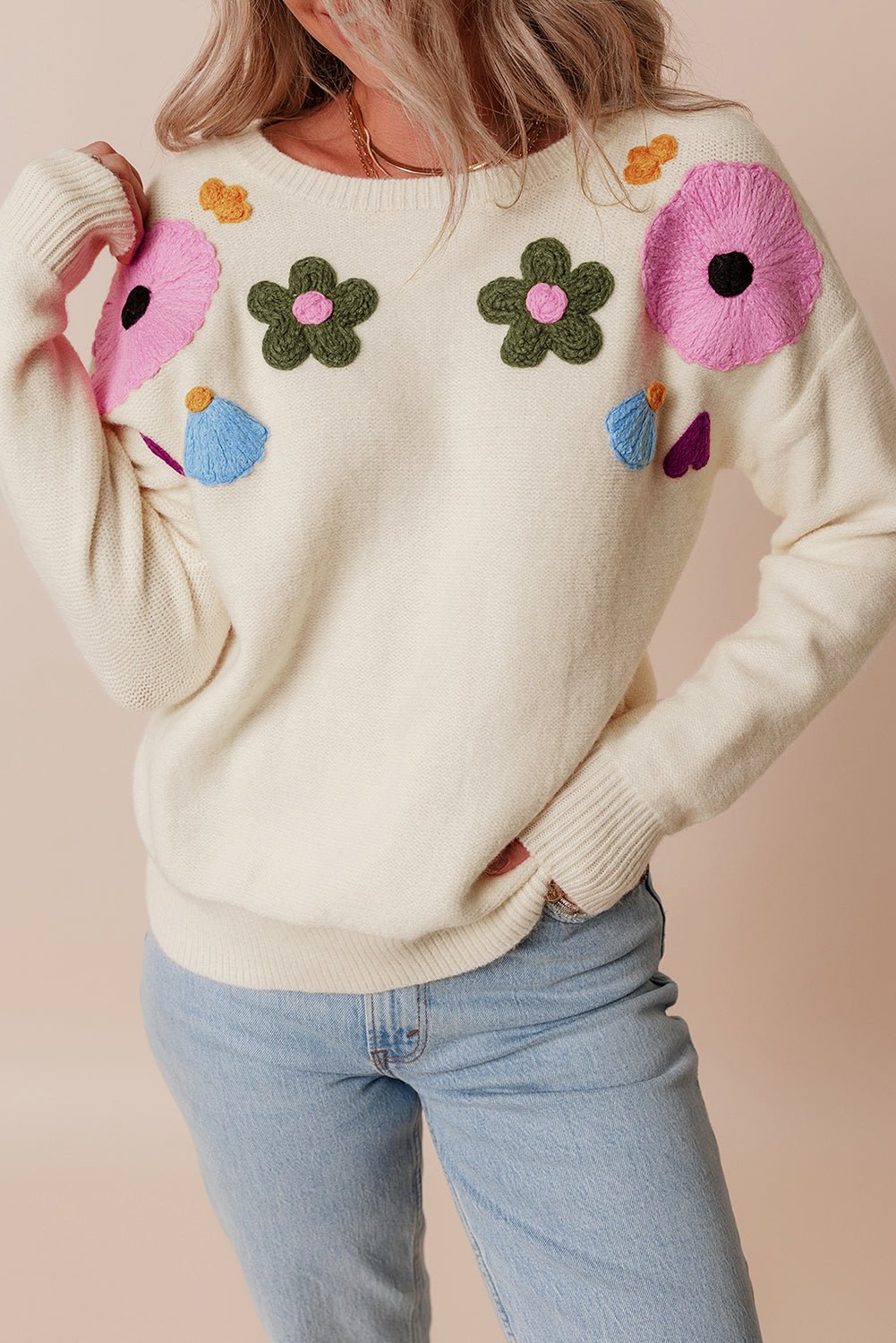Tiana Pattern Ribbed Edge Sweater - Hello Beautiful Boutique20% OFFThreaded Pear