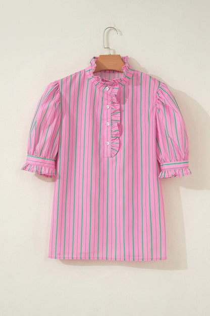 Tiffany Short Puff Sleeve Blouse - Hello Beautiful BoutiqueBlouses & ShirtsThreaded Pear