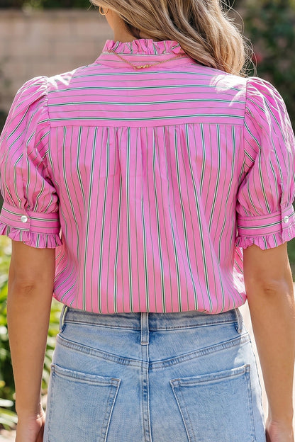 Tiffany Short Puff Sleeve Blouse - Hello Beautiful BoutiqueBlouses & ShirtsThreaded Pear