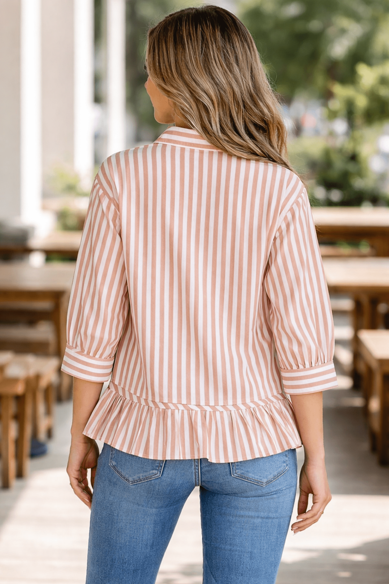 Tiffany Sleeve Ruffle Hem Shirt - Hello Beautiful BoutiqueBlouses & ShirtsThreaded Pear