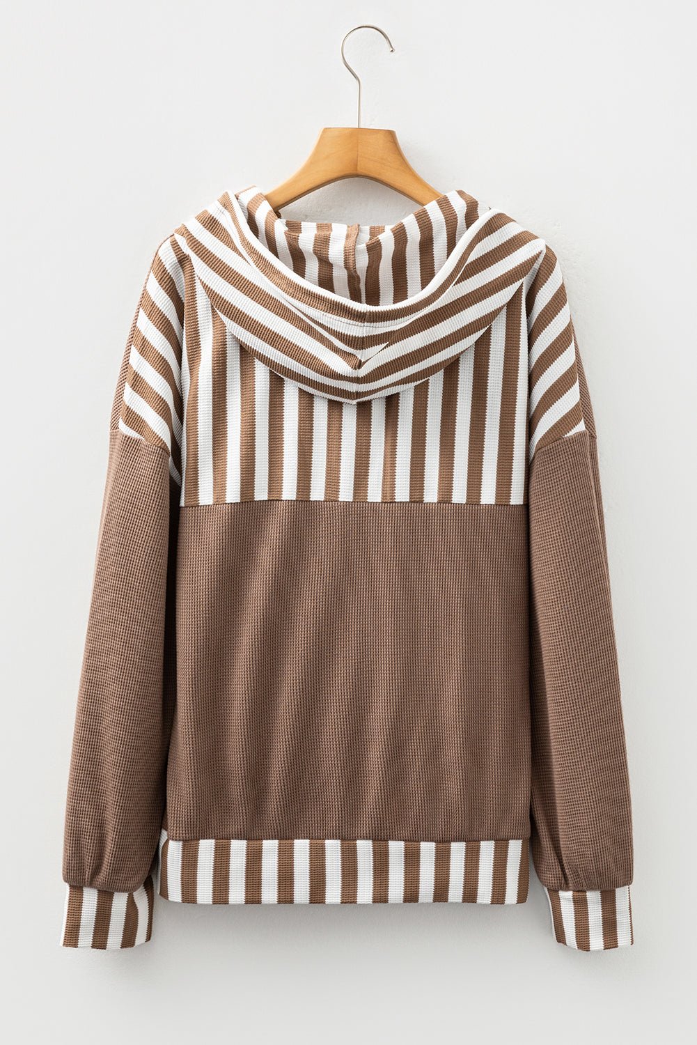 Tilly Striped Patchwork Drawstring Hoodie - Hello Beautiful BoutiqueLong Sleeve TopsThreaded Pear