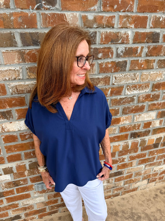 Top with Side Slit Hem T27518 - Hello Beautiful BoutiqueTopEntro